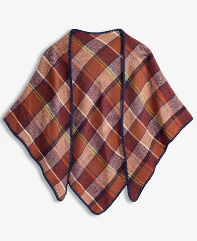 Style & Co Women's Overscale Plaid Woven Triangle Scarf, Macy's Exclusive In Wine