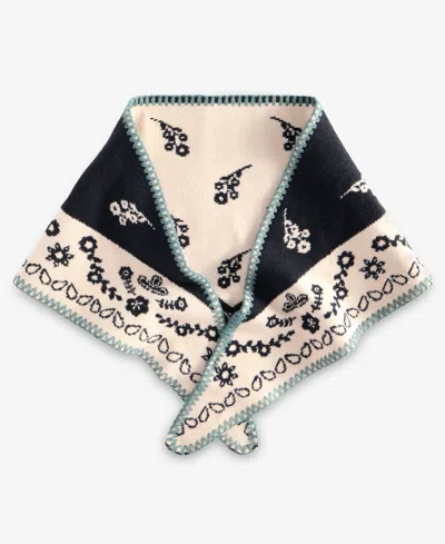 Style & Co Women's Paisley Bandana Print Triangle Knit Scarf, Macy's Exclusive In Black White