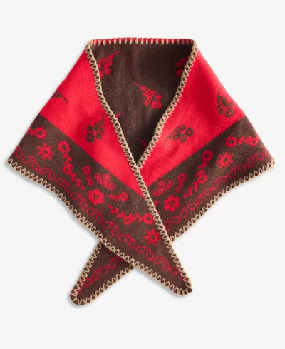 Style & Co Women's Paisley Bandana Print Triangle Knit Scarf, Macy's Exclusive In Red