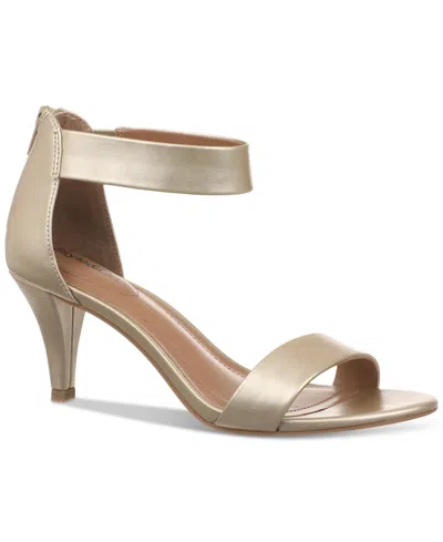 Style & Co Women's Paycee Two-piece Dress Sandals, Exclusively At Macy's In Gold