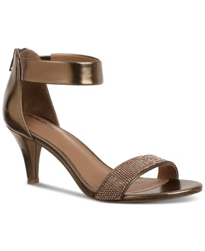Style & Co Women's Phillys Two-piece Evening Sandals, Created For Macy's In Bronze