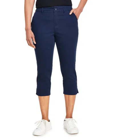 Style & Co Women's Plus Size Mid-rise Comfort Waist Capri Pants, Exclusively At Macy's In Industrial Blue