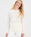 Style & Co Women's Pointelle Crewneck Sweater, Macy's Exclusive In Neutral
