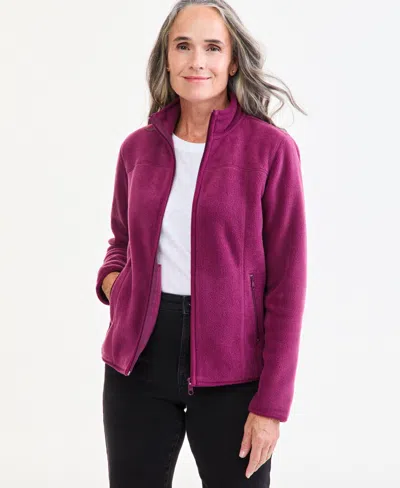 Style & Co Women's Polar Fleece Jacket, Created For Macy's In Pink