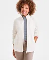 Style & Co Women's Polar Fleece Mock-neck Jacket, Created For Macy's In Brown