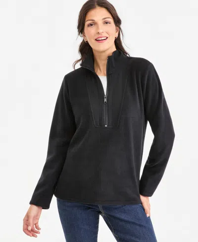 Style & Co Women's Polar Fleece Quarter Zip Sweatshirt, Macy's Exclusive In Multi