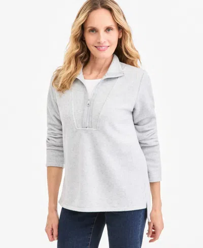 Style & Co Women's Polar Fleece Quarter-zip Pullover Sweatshirt, Macy's Exclusive In Animal Print