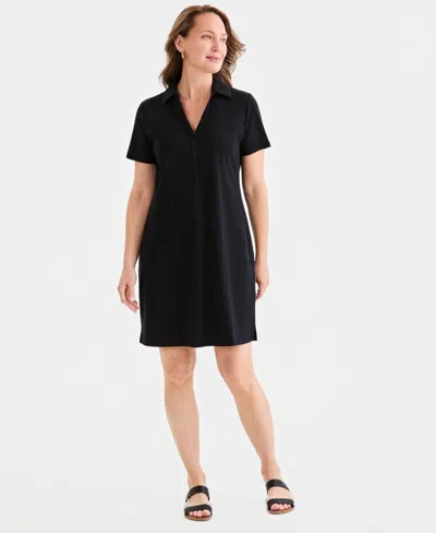 Style & Co Women's Polo Dress, Macy's Exclusive In Black