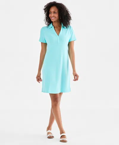 Style & Co Women's Polo Dress, Macy's Exclusive In Blue
