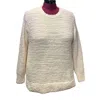 Style & Co Women's Popcorn Boucle Long Sleeve Fuzzy Crew Neck Sweater In White In White