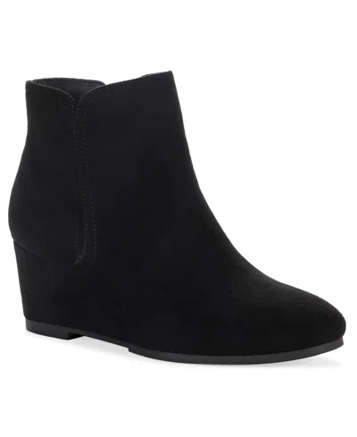 Style & Co Women's Portiaa Round Toe Wedge Dress Booties, Macy's Exclusive In Black