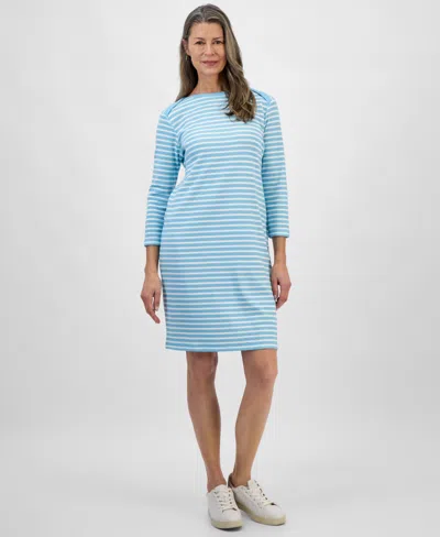 Style & Co Women's Printed 3/4-sleeve Boat-neck Dress, Exclusively At Macy's