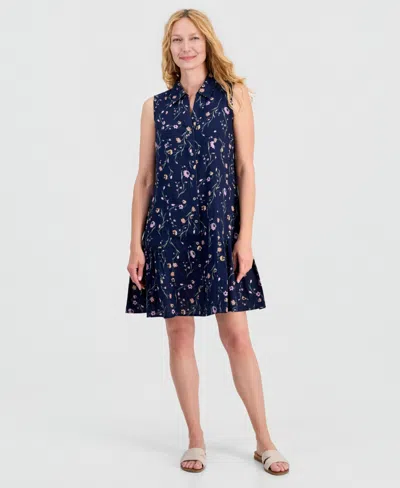 Style & Co Women's Printed Cotton Sleeveless Shirtdress, Macy's Exclusive