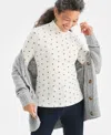 Style & Co Women's Printed Mock-neck Knit Top, Macy's Exclusive In Neutral
