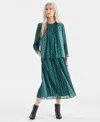 Style & Co Women's Printed Shine Pull-on Skirt, Macy's Exclusive In Green