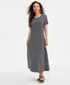 Style & Co Women's Printed Short-sleeve Knit Maxi Dress, Exclusively At Macy's