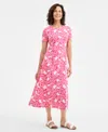 Style & Co Women's Printed Short-sleeve Knit Maxi Dress, Exclusively At Macy's In Multi