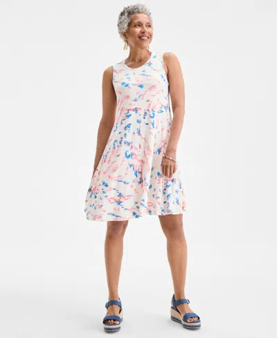 Style & Co Women's Printed Sleeveless Flip Flop Dress, Exclusively At Macy's In Multi