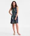Style & Co Petite Floral-print Sleeveless Flip-flop Dress, Exclusively At Macy's In Runway Floral Blue