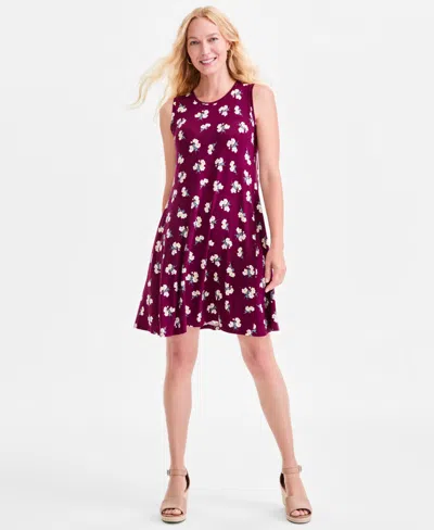 Style & Co Women's Printed Sleeveless Flip Flop Dress, Macy's Exclusive