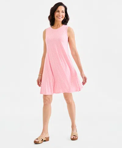 Style & Co Women's Printed Sleeveless Knit Dress, Macy's Exclusive In Pink