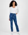 Style & Co Women's Printed Straight-leg Jeans, Macy's Exclusive In Multi