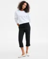 Style & Co Women's Pull On D-ring Capri Pants, Exclusively At Macy's In Deep Black
