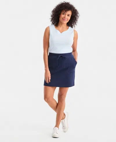 Style & Co Women's Pull-on Knit Skort, Macy's Exclusive In Blue