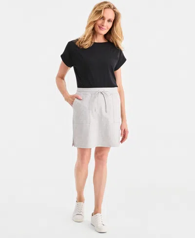 Style & Co Women's Pull-on Knit Skort, Macy's Exclusive In Gray