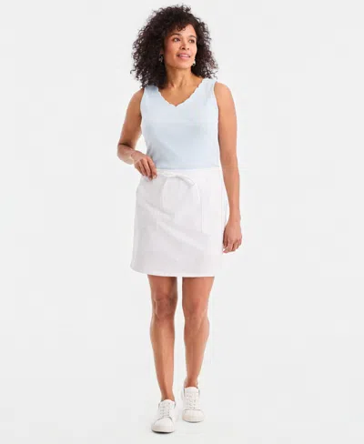 Style & Co Women's Pull-on Knit Skort, Macy's Exclusive In White