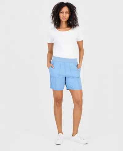 Style & Co Women's Pull-on Utility-pocket Shorts, Created For Macy's In Cool River
