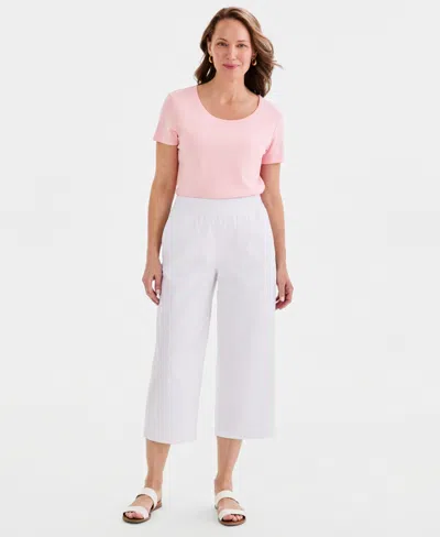 Style & Co Women's Pull-on Wide-leg Capri Pants, Macy's Exclusive In Blue
