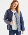 Style & Co Women's Quilted Chambray Button-front Jacket, Exclusively At Macy's In Chambray