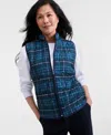 Style & Co Women's Quilted Mock-neck Vest, Created For Macy's In Blue