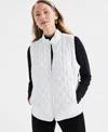Style & Co Women's Quilted Mock-neck Vest, Created For Macy's In White