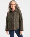 Style & Co Women's Quilted Utility Jacket, Macy's Exclusive In Green