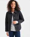 Style & Co Women's Quilted Utility Jacket, Macy's Exclusive In Black