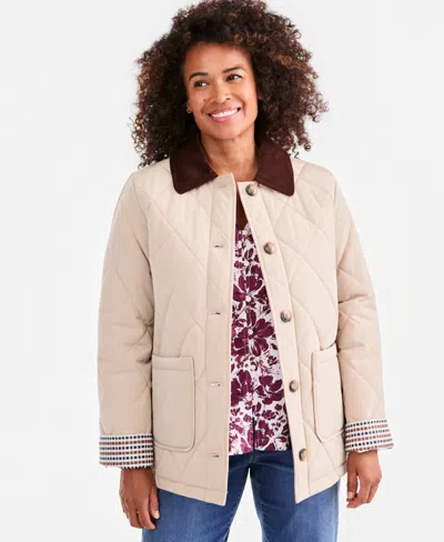 Style & Co Women's Quilted-barn Jacket, Macy's Exclusive In Metallic