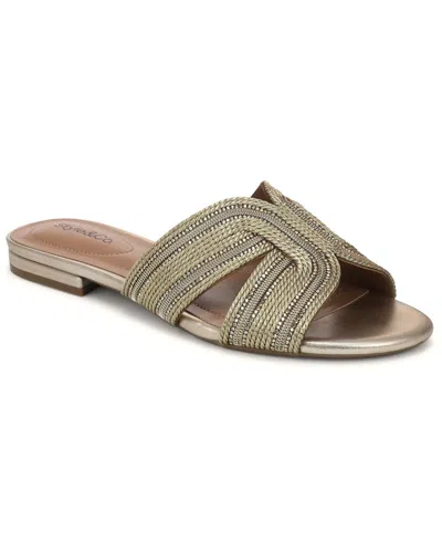 Style & Co Women's Raelynn Metallic Rope Flat Sandals, Macy's Exclusive In Silver