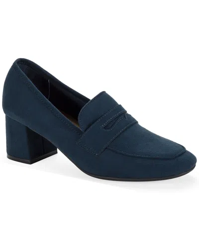 Style & Co Women's Reacher Round Toe Loafer Pumps, Macy's Exclusive In Blue
