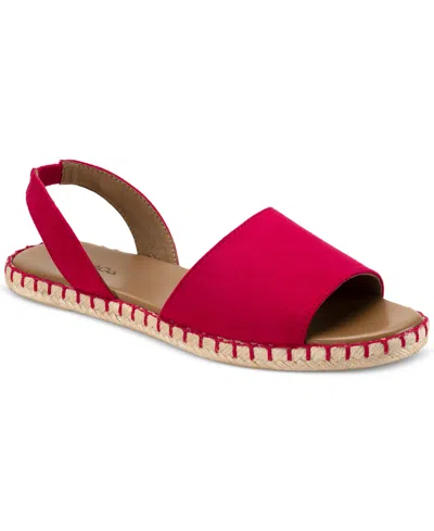 Style & Co Women's Reesee Slip-on Slingback Espadrille Flat Sandals, Created For Macy's In Red