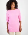 Style & Co Style Co Womens Ribbed Boat Neck Tunic Sweater Pxs 4x Macys Exclusive In Pink
