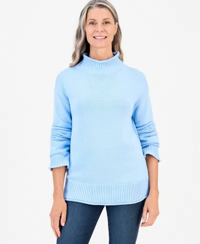 Style & Co Women's Rollneck Sweater, Macy's Exclusive In Blue