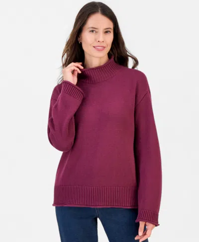 Style & Co Women's Rollneck Sweater, Macy's Exclusive In Burgundy
