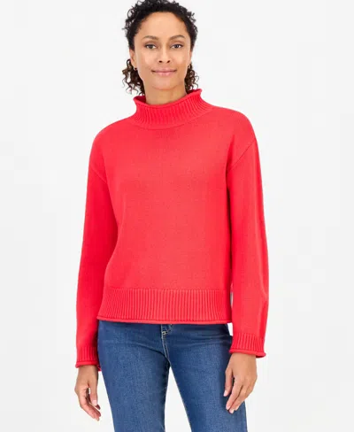 Style & Co Women's Rollneck Sweater, Macy's Exclusive In Red