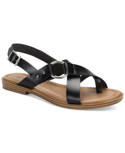 Style & Co Women's Romyy Flat Sandals, Exclusively At Macy's In Black Beauty