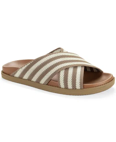 Style & Co Women's Roryy Knit X-band Footbed Sandals, Macy's Exclusive In Brown