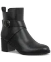 Style & Co Rosaliee Womens Faux Leather Block Heel Booties In Black Sm