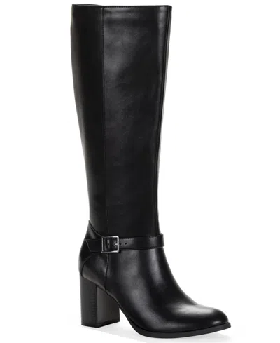 Style & Co Women's Ruthh Round Toe Buckle Detail Dress Boots, Macy's Exclusive In Black