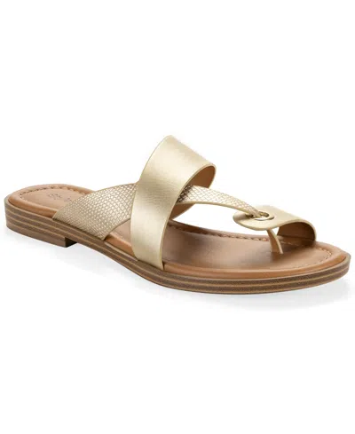 Style & Co Women's Satinne Toe-ring Thong Sandals, Created For Macy's In Gold